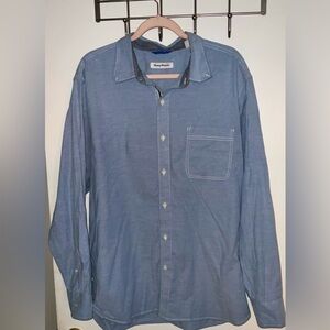 Tommy Bahama Blue Long Sleeve Button Down Shirt - Men's XL